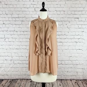 ANN TAYLOR :: Ruffled Shell Soft Cameo Size M